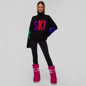 new Goldbergh Calore star ski turtleneck sweater in black bright multicolor